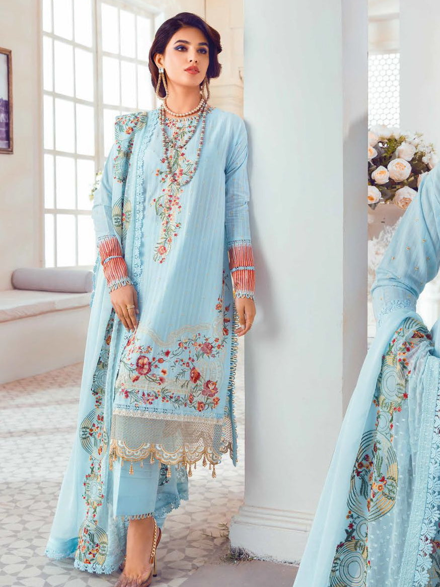 GulAhmed Summer Premium Embroidered Lawn Unstitched 3Pc Suit PM-32007