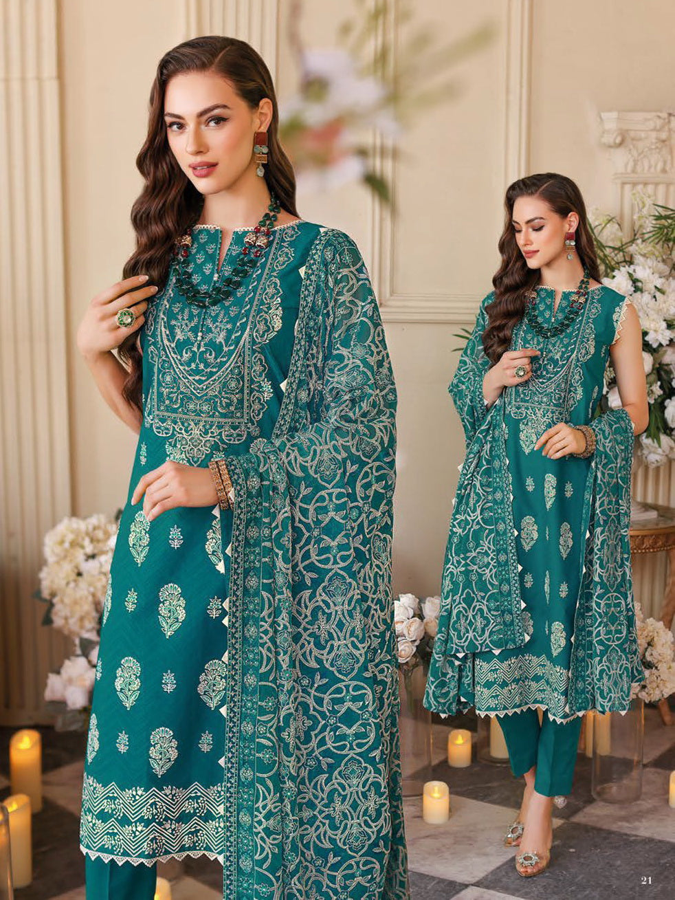GulAhmed Summer Premium Embroidered Lawn Unstitched 3Piece PM-32033