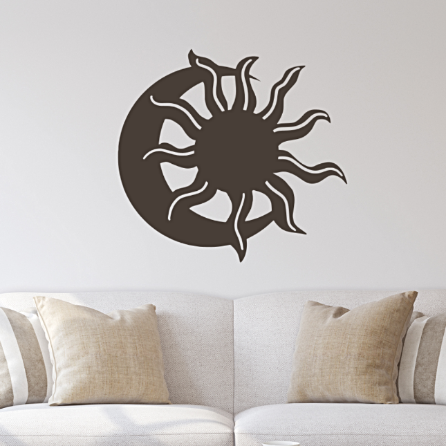 Desert Eclipse Sun Moon Southwestern Metal Wall Art