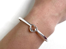 Load image into Gallery viewer, Open Heart Sterling Silver Mini Bangle
