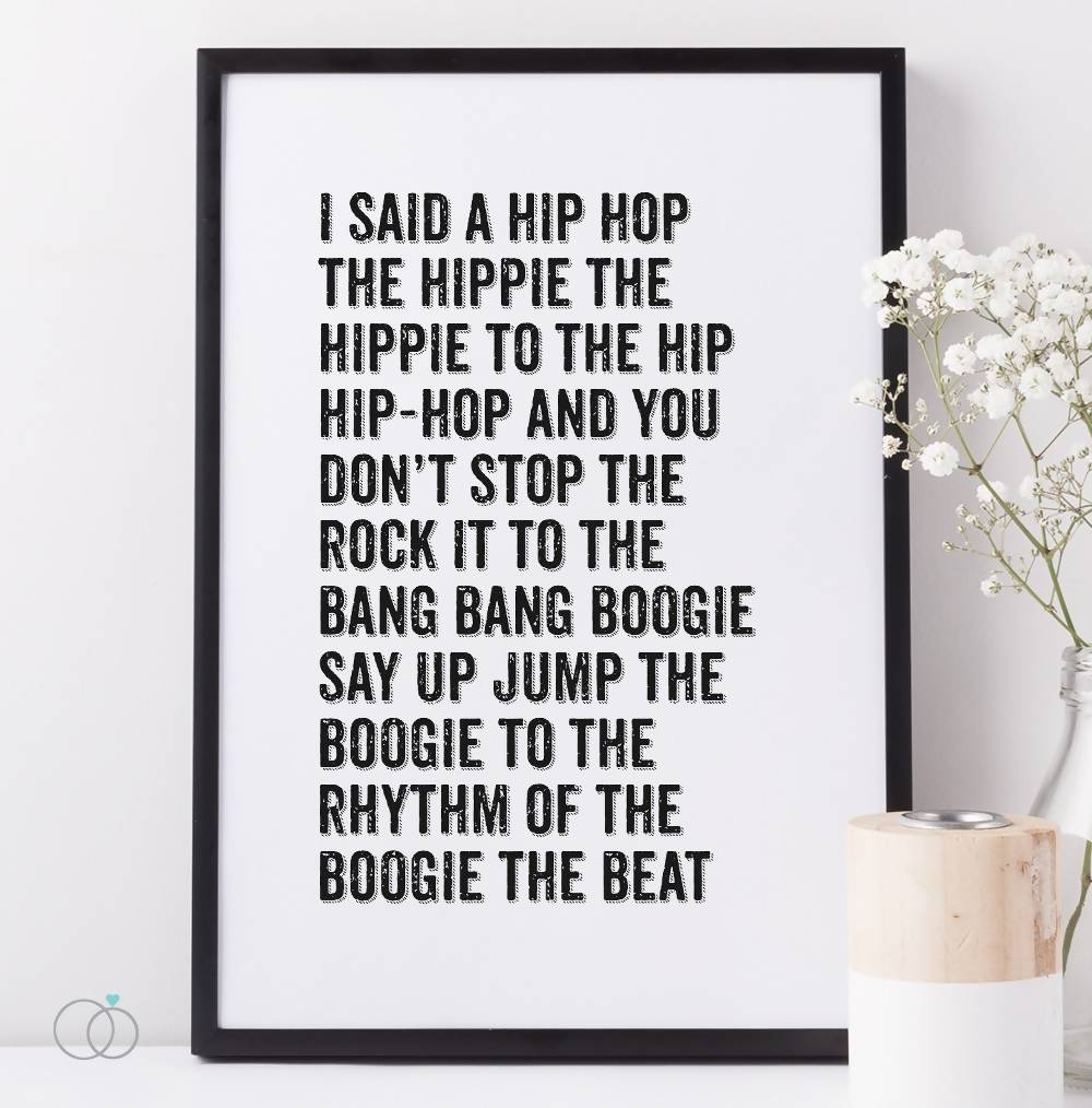 Hip Hop Art Print Sugarhill Gang Lyric Print And So To Shop