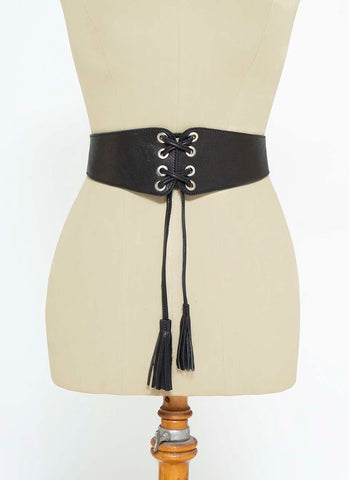 Cinturón corset Elia piel color negro