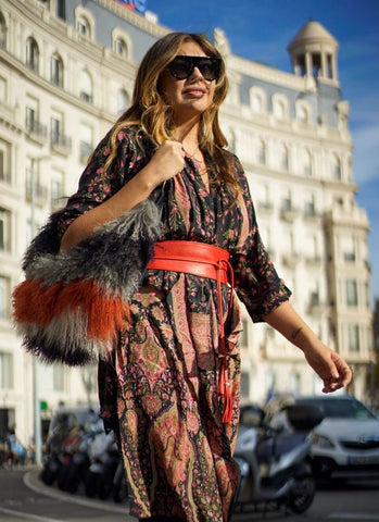 Bolso piel y fajín piel Boho Street Style