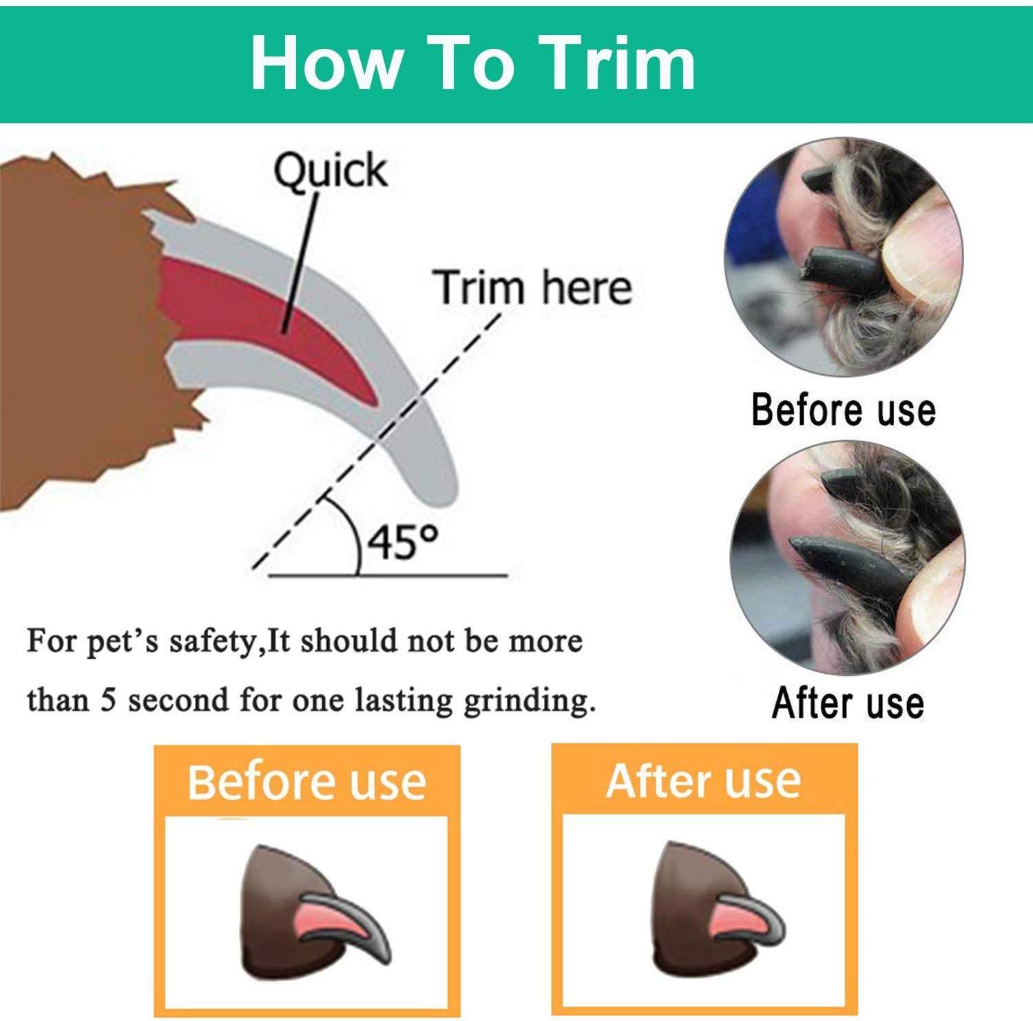 Dog Nail Trimmer Grinder For Pet Paws Clipper Cutter Pet ...