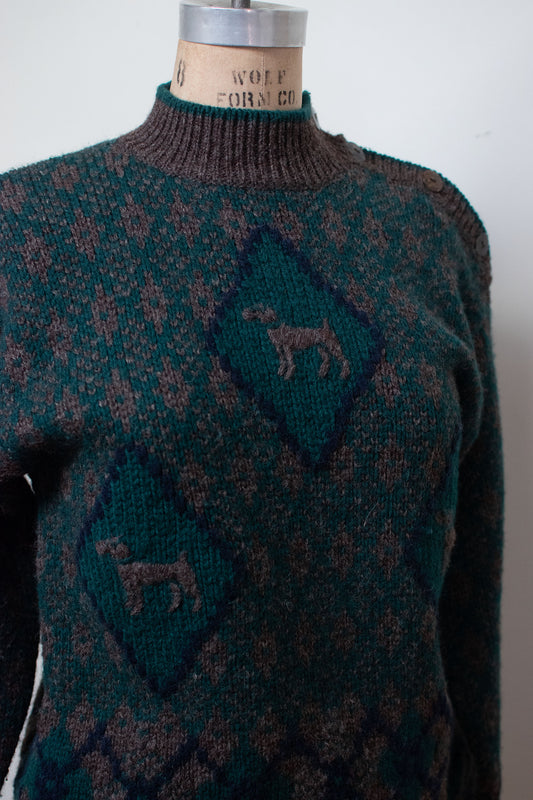 Beaded Star Sweater 80s Fuzzy Muted Periwinkle Knit Pullover Sweater Dolman  Sleeve Jumper Mohair Blend Retro Leaf Vintage 1980s Medium M 
