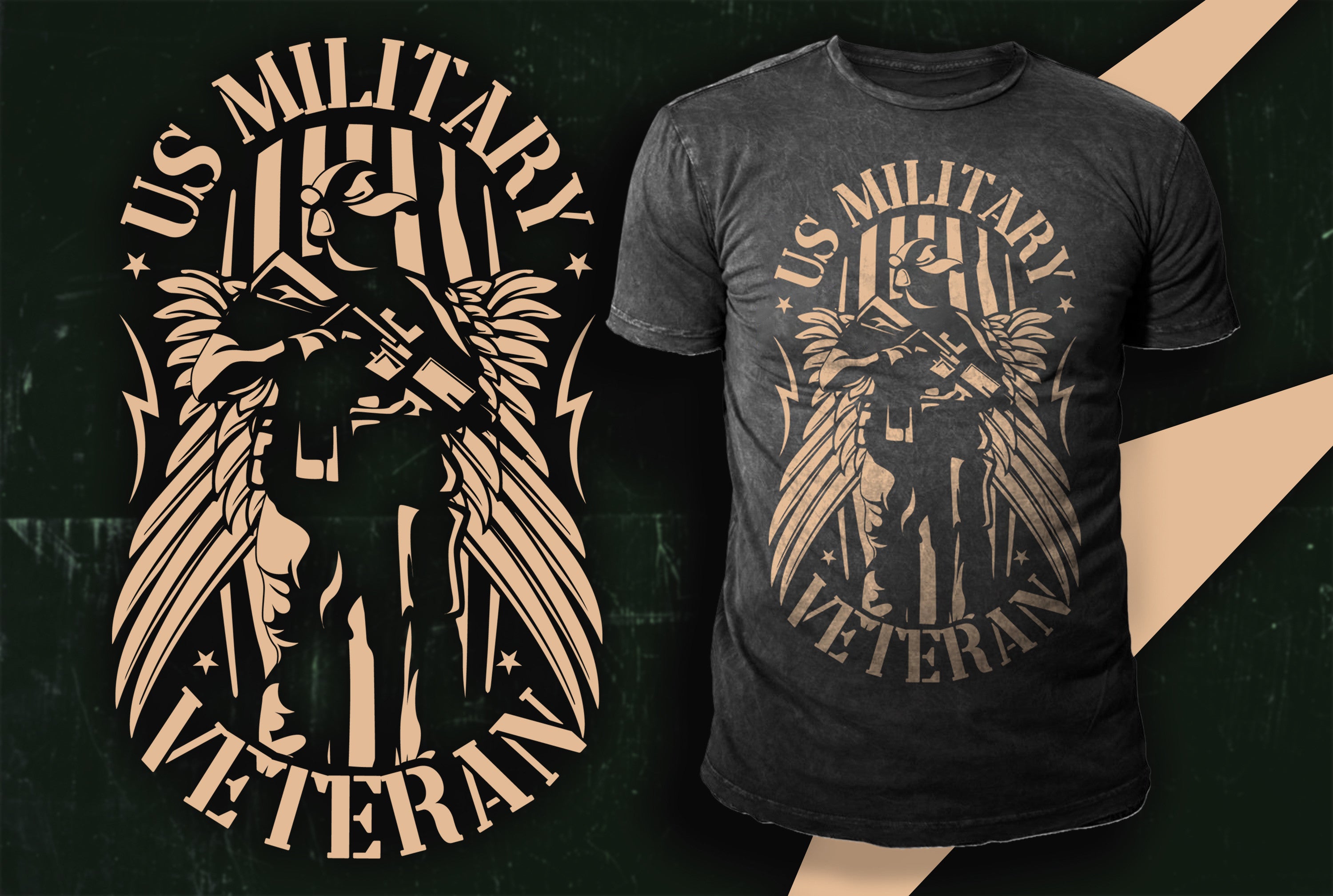 Customized Military-Themed T-Shirt with Name and Rank