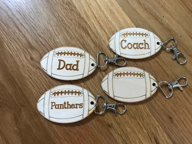 Football Keychain with Custom Engraving