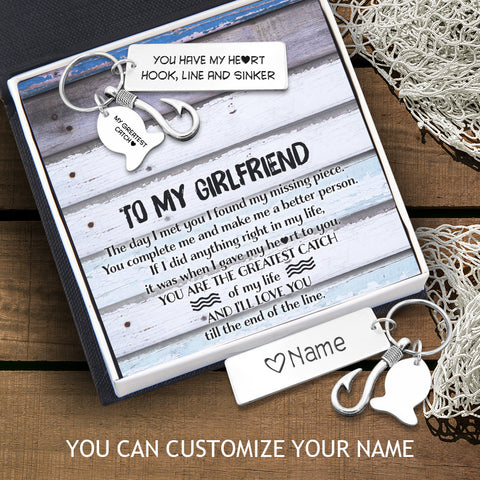 Personalized Fishing Hook Keychain - To My Girlfriend - You Have My He -  Wrapsify