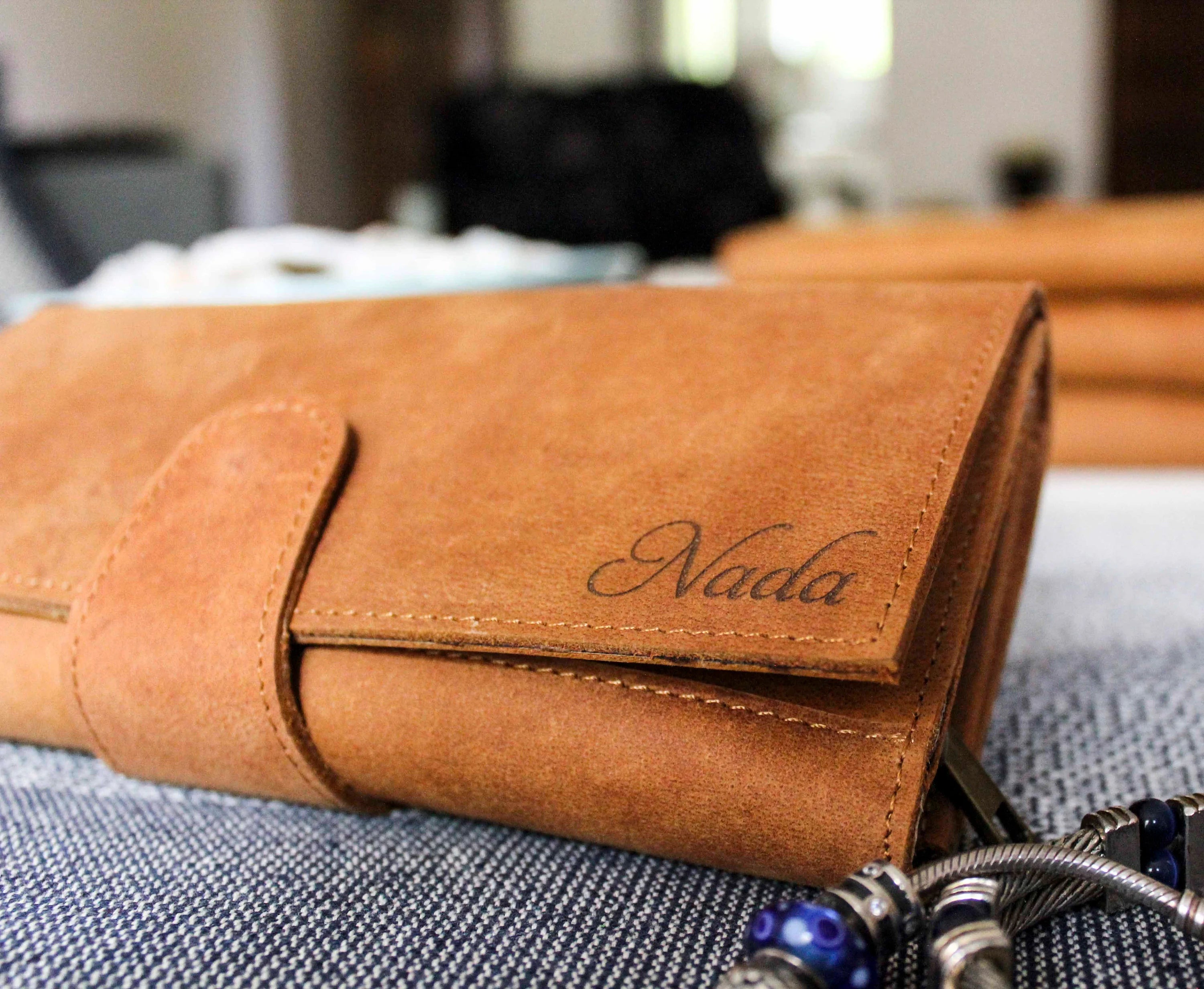 Personalized Leather Wallet with Name or Initials