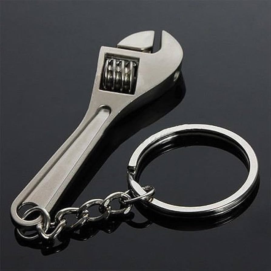 Carry a handy adjustable wrench keychain for practical use in a compact form