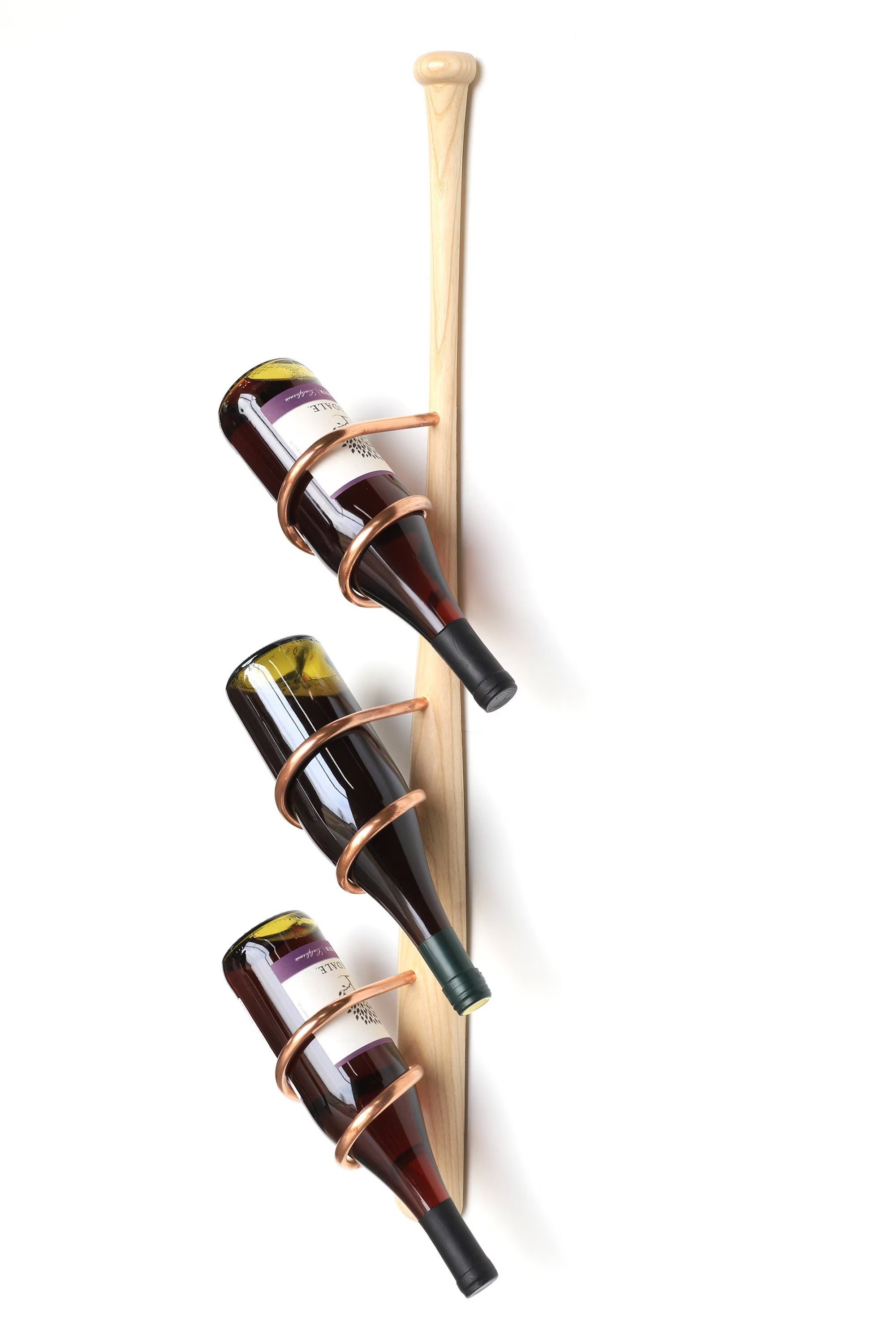 Store your wine collection uniquely with a baseball bat wine rack