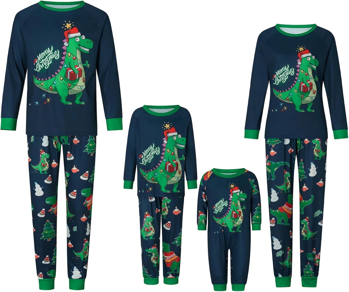 Roar into Christmas with Christmas dinosaur pajamas