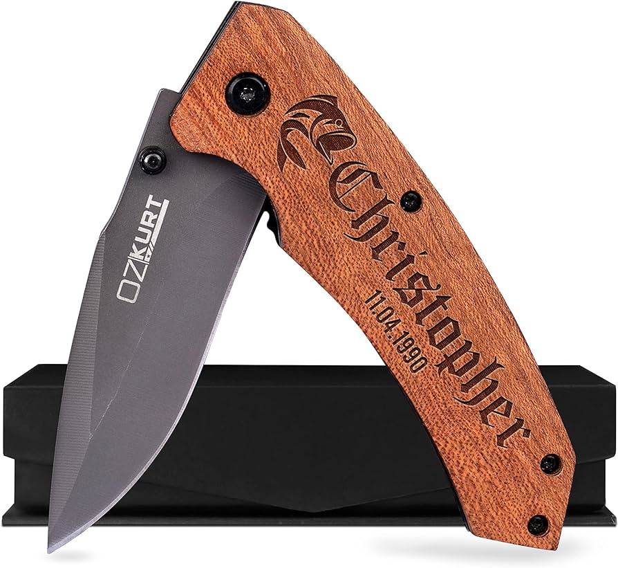 Equip Dad with the ultimate tool: a Custom Engraved Pocket Knife