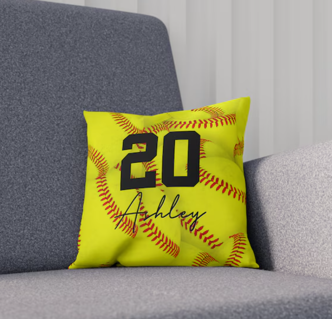 Dream big with a custom softball pillow