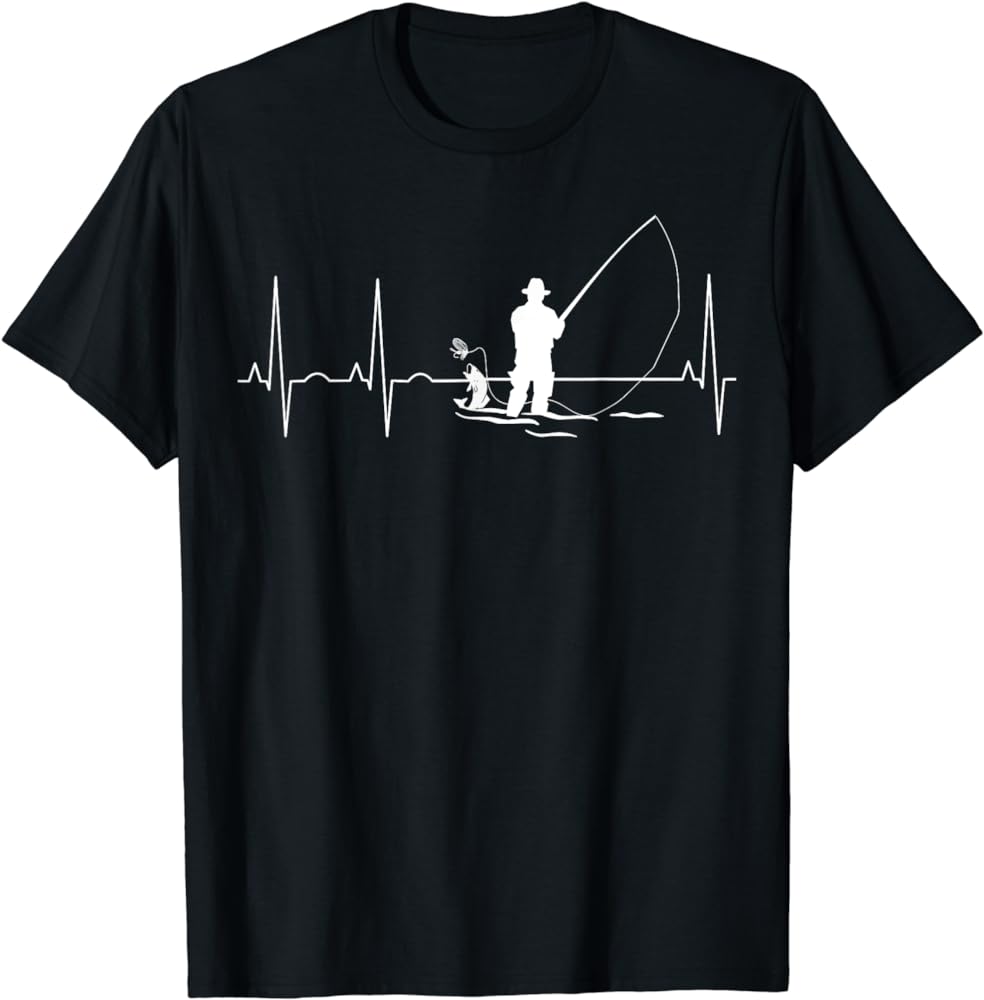 Wear your passion with a Fishing Heartbeat T-shirt