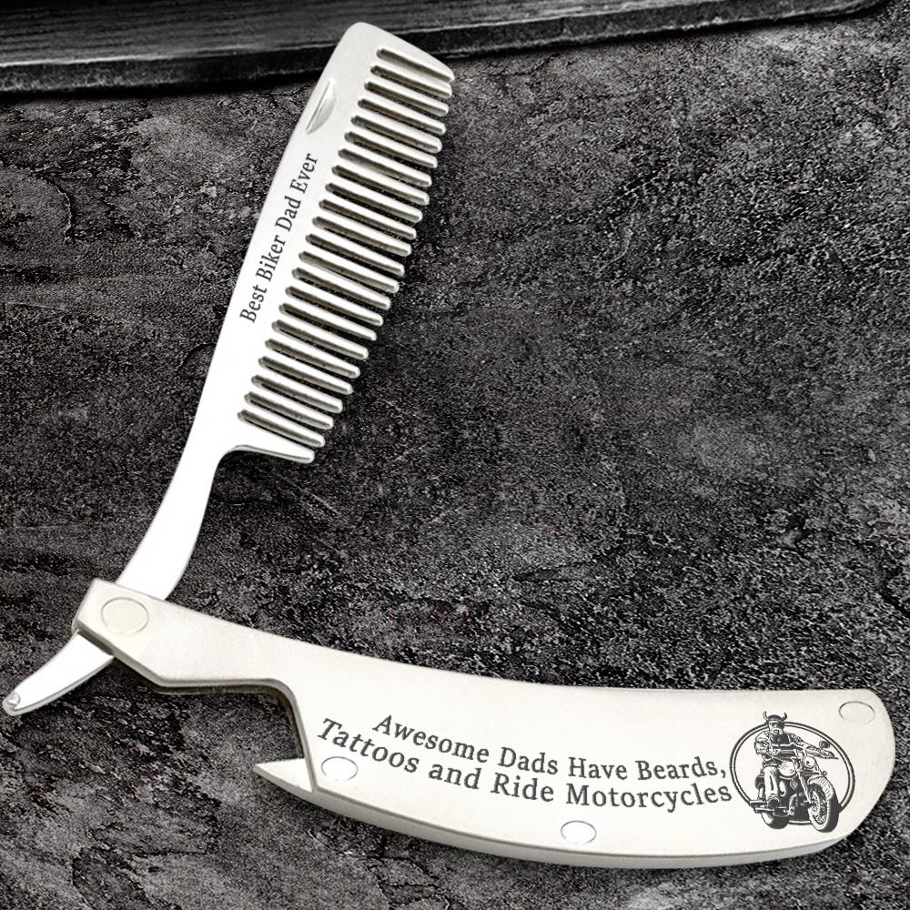 Essential folding comb, designed for the style-conscious biker dad on-the-go