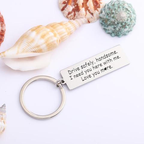 TE-US Drive Safe I Need You Here with Me - Keychain for Couples