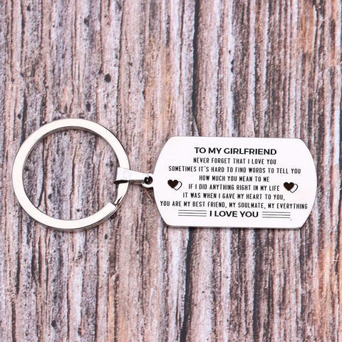 dog tag engraved keychain for girlfriend
