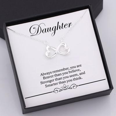 nfinity heart necklace for daughter with love message in a gift box