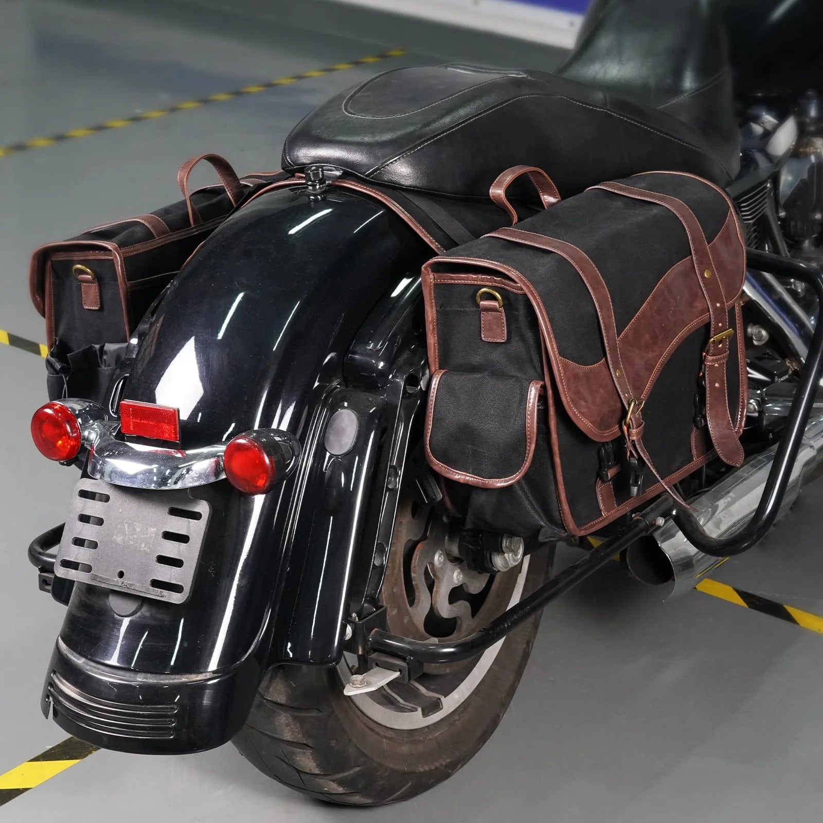 Leather saddlebags add style and utility to your motorcycle