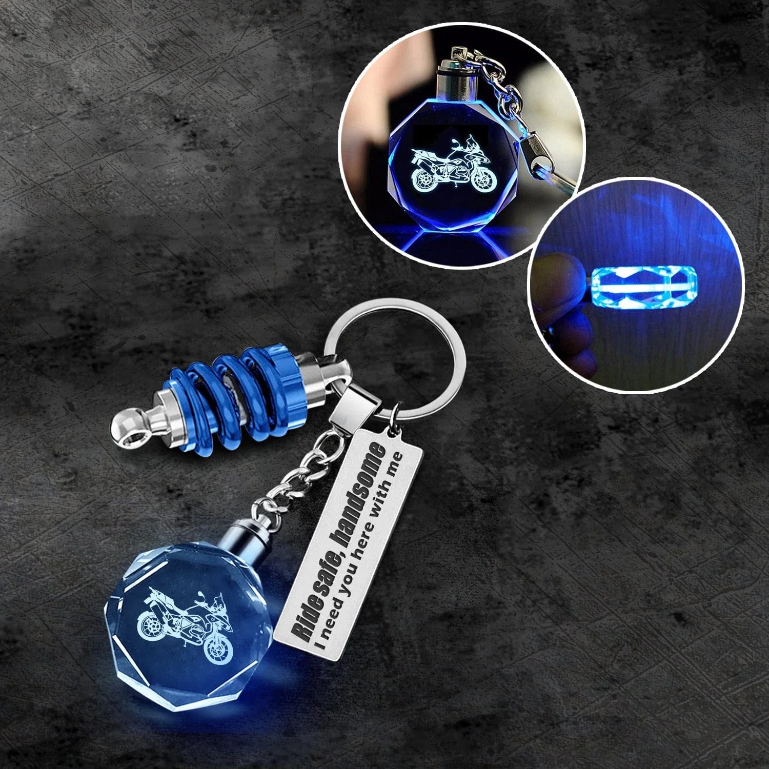 Illuminate the way with an LED light motorcycle keychain
