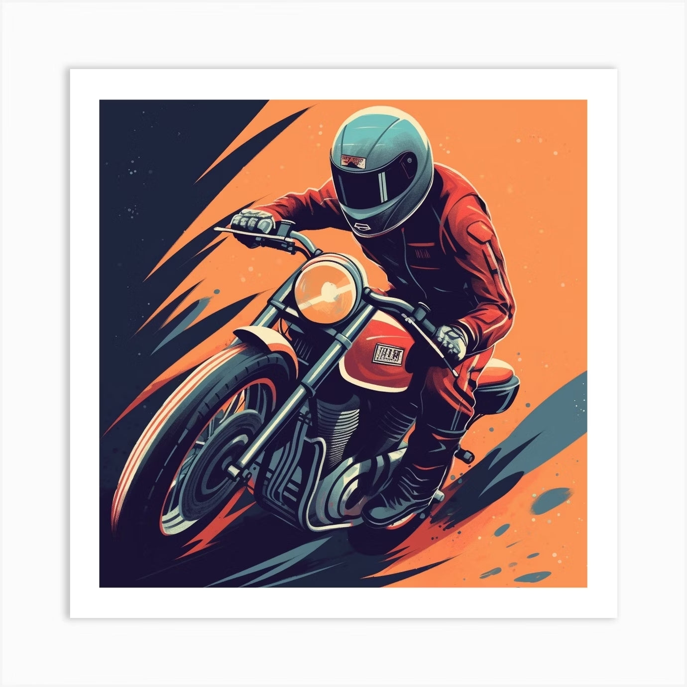 Artwork inspiring the motorcycle enthusiast