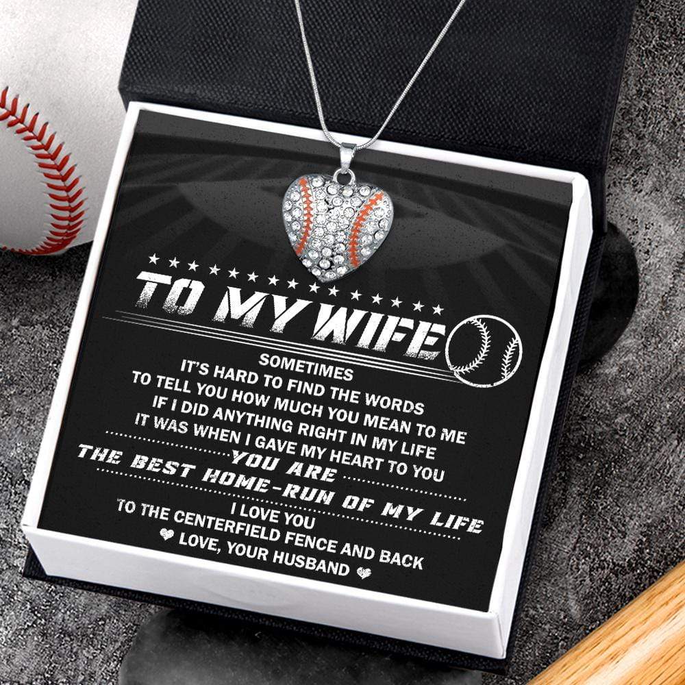 Wear your love for the game around your neck with a personalized baseball heart necklace