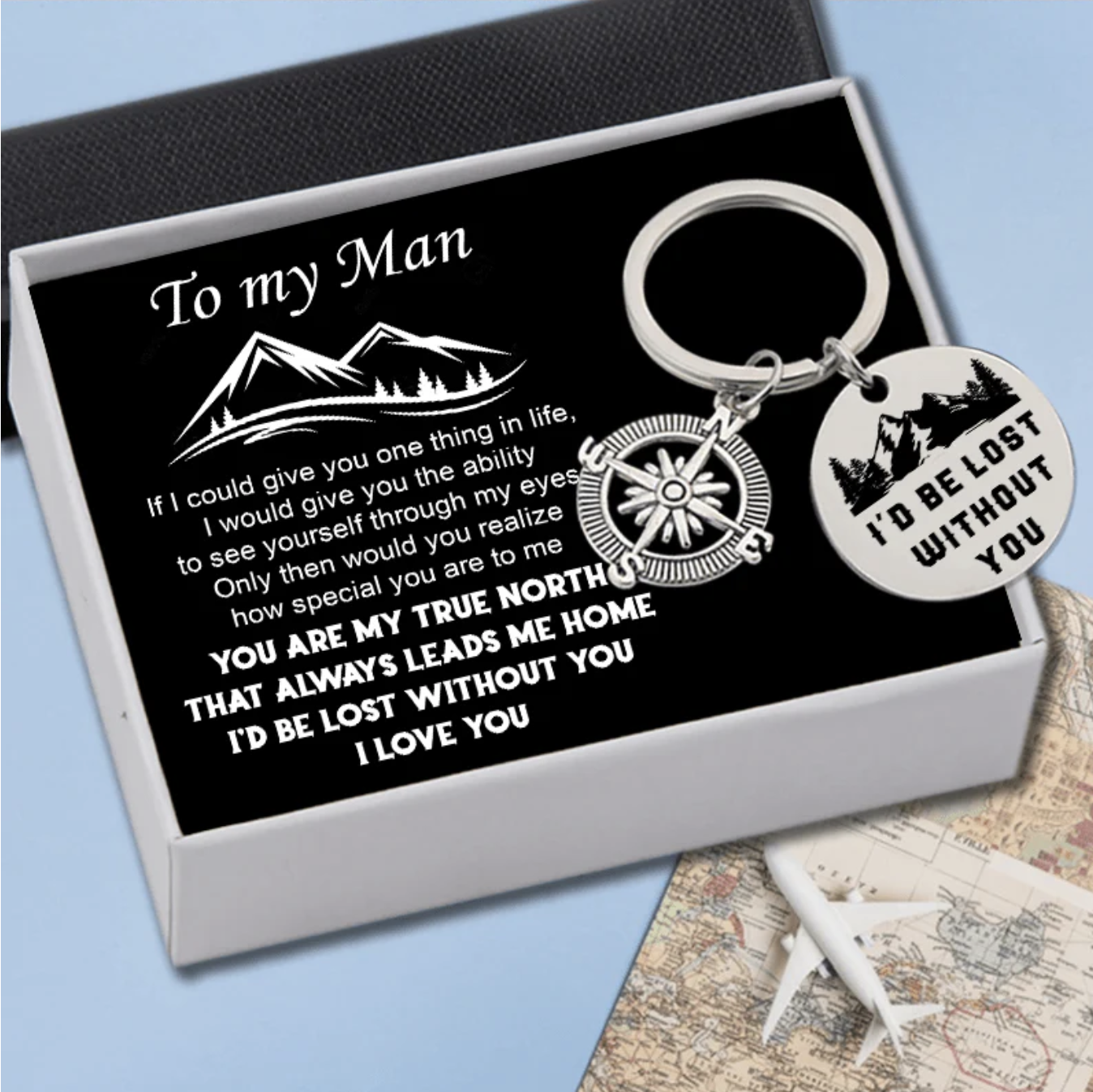 Personalized compass keychains from Wrapsify are a meaningful gift for a camping trip