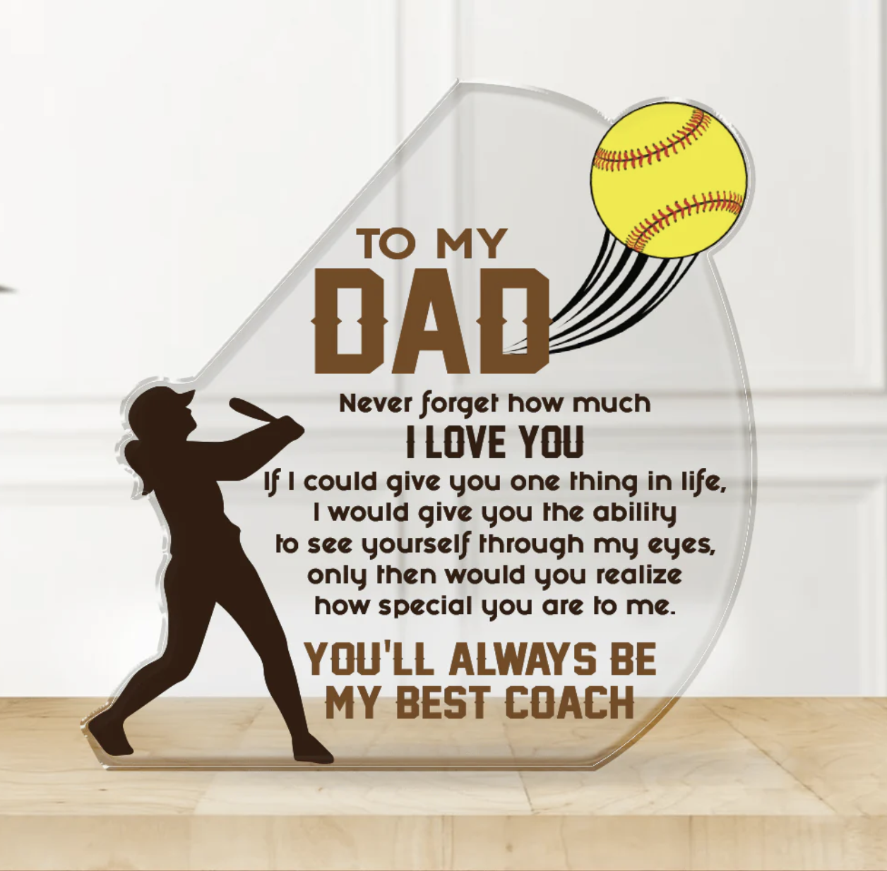 Honor Dad's achievements with the Personalized Crystal Plaque To My Dad from Wrapsify