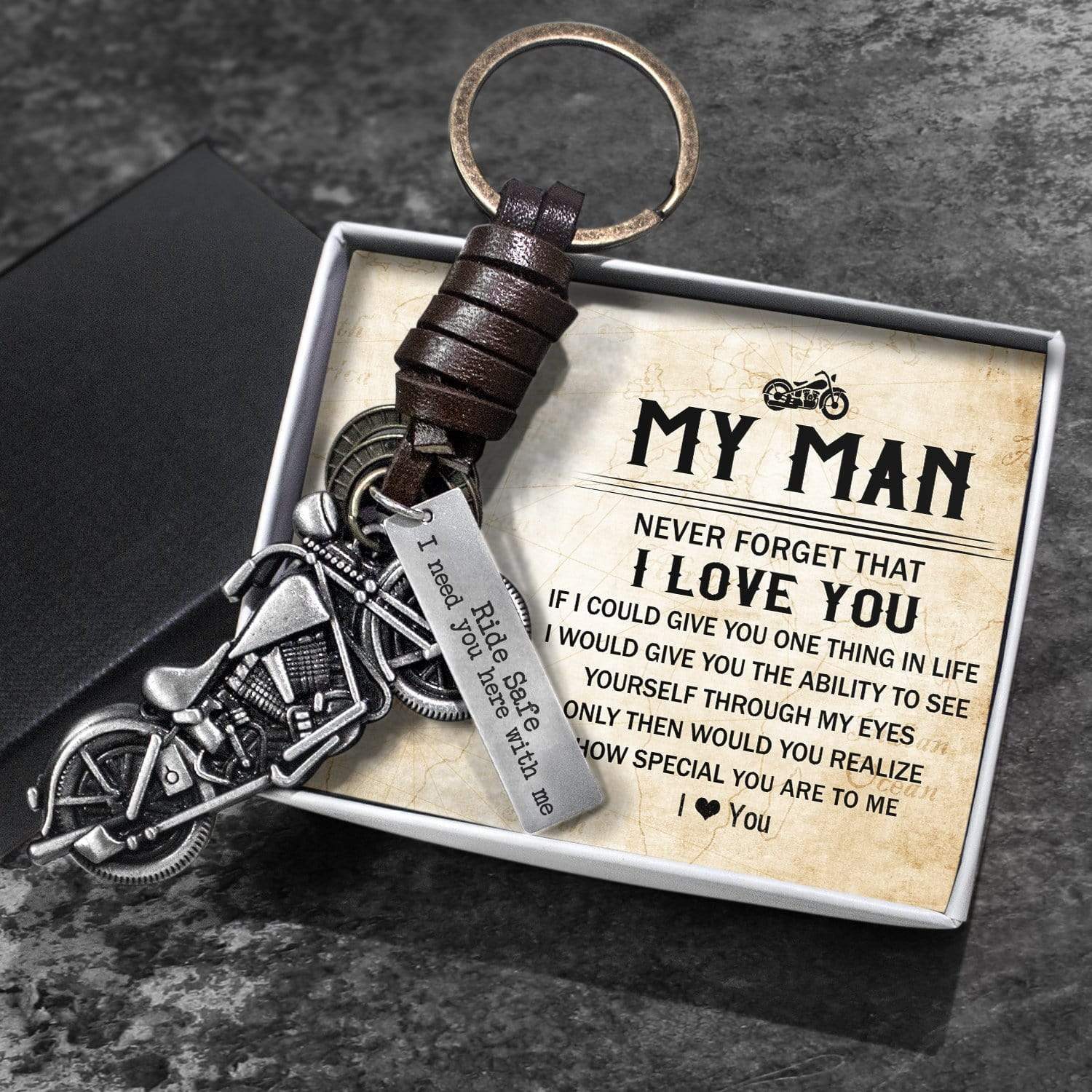 Keychain for your man, ensuring a safe ride