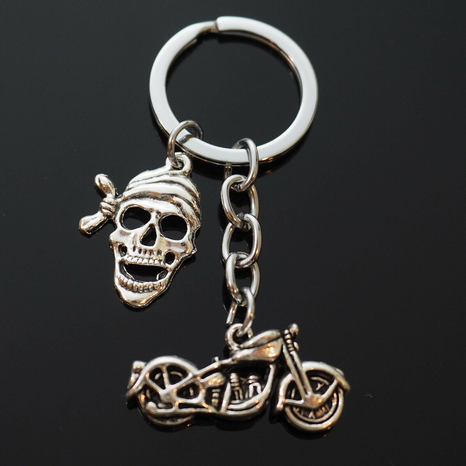 A skull emblem keychain for the fearless rider