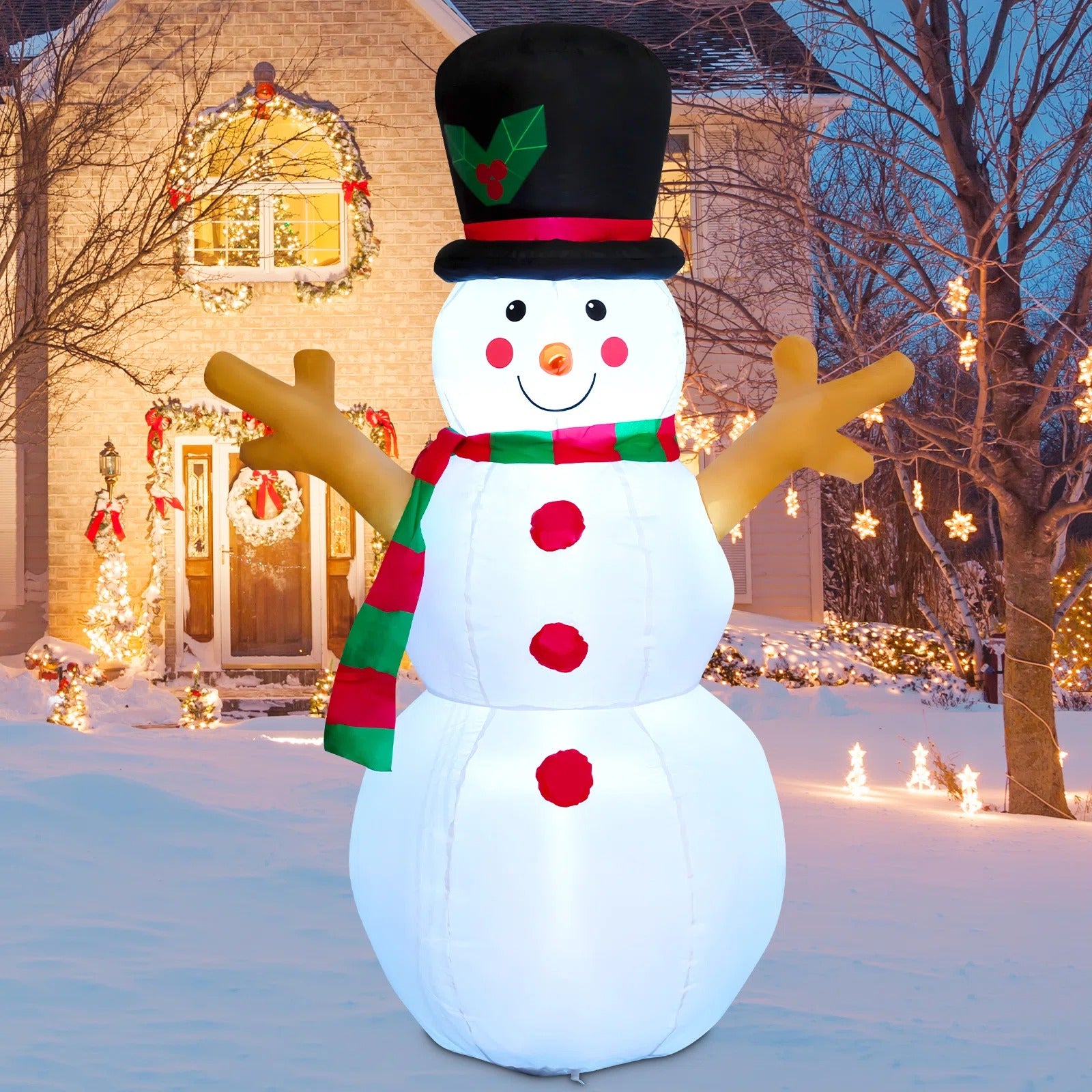 Place a Snowman Inflatable in your yard for a playful decoration