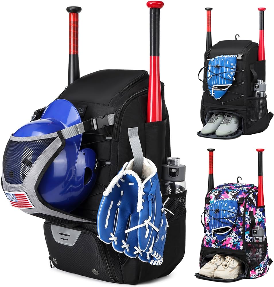 Organize gear in a durable softball backpack