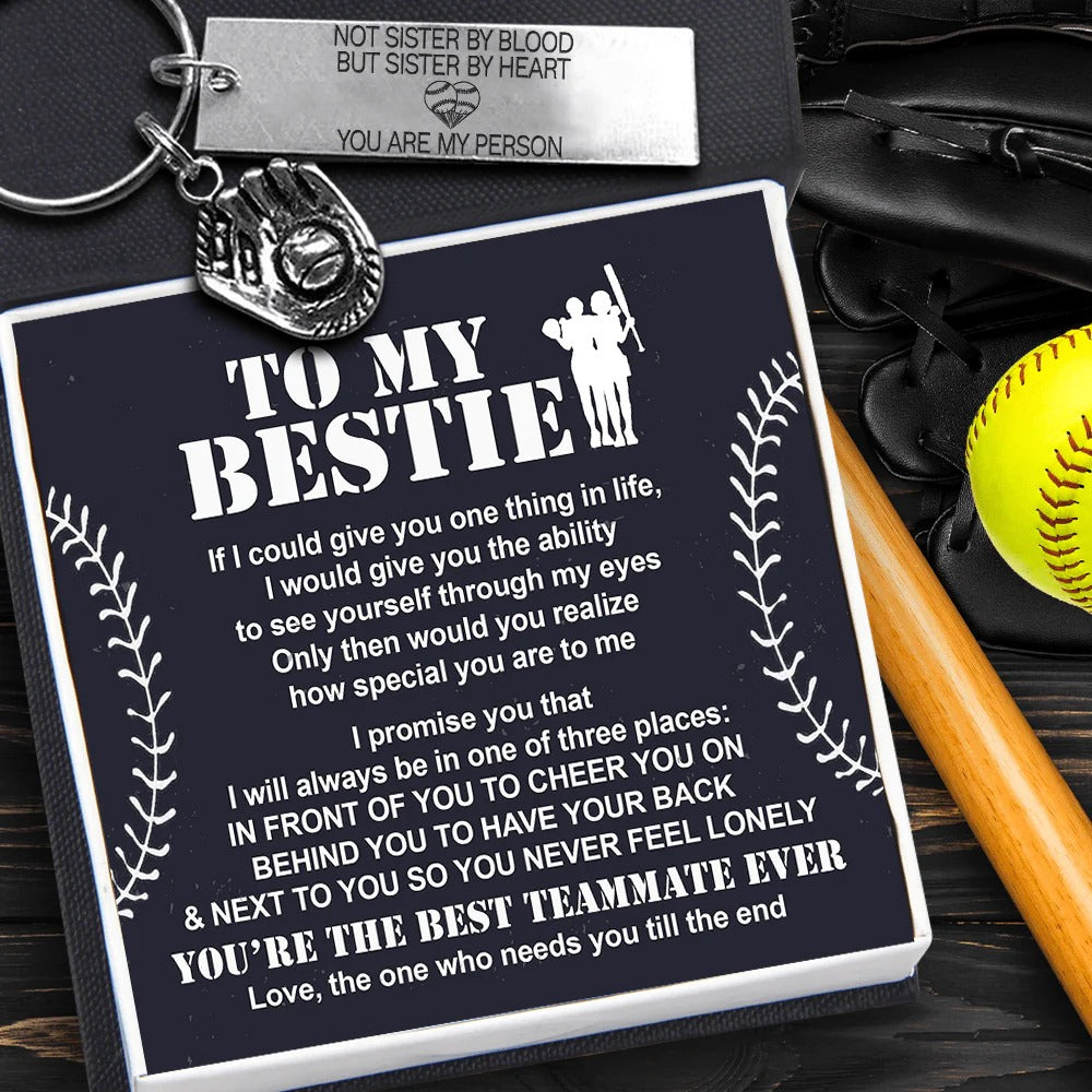 Softball glove keychain celebrates the best teammates