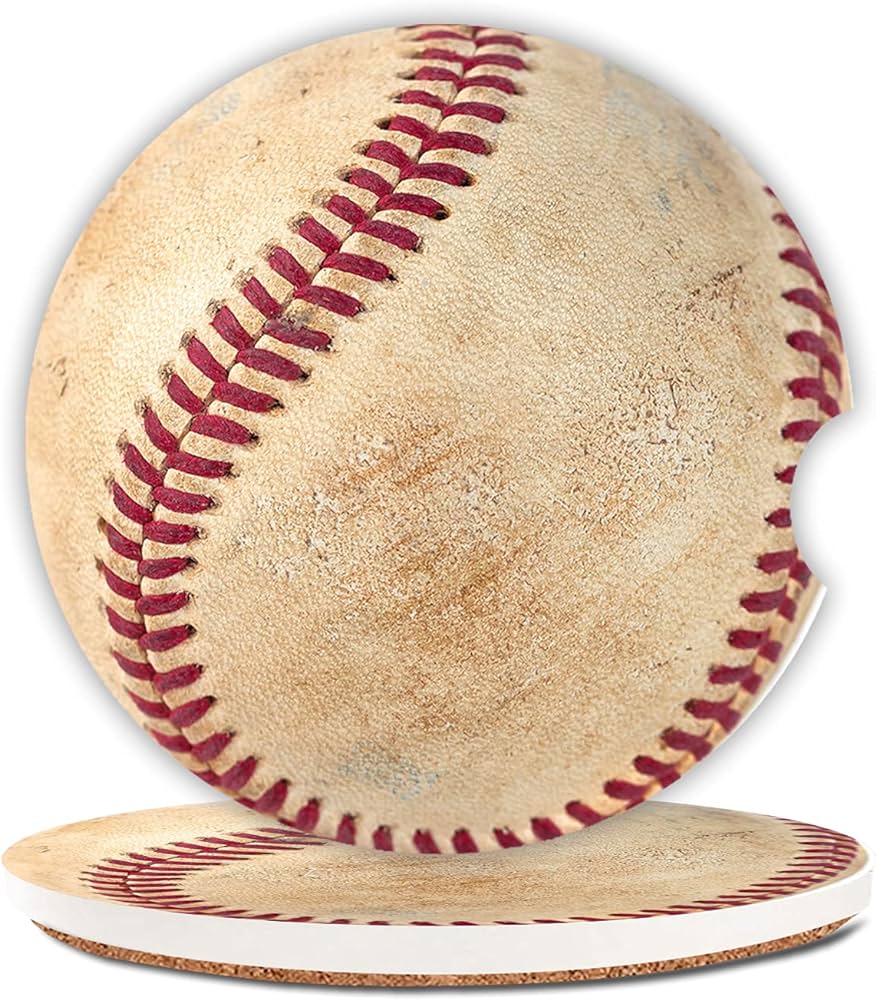 Set your drinks on stylish vintage baseball coasters