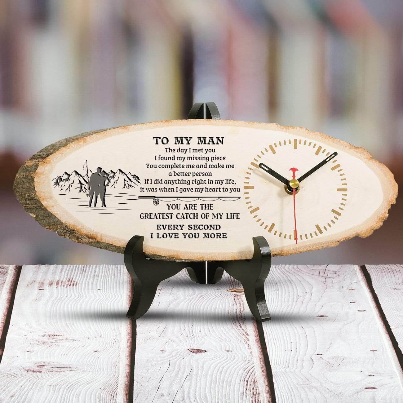 Mark time with a romantic wood clock from Wrapsify