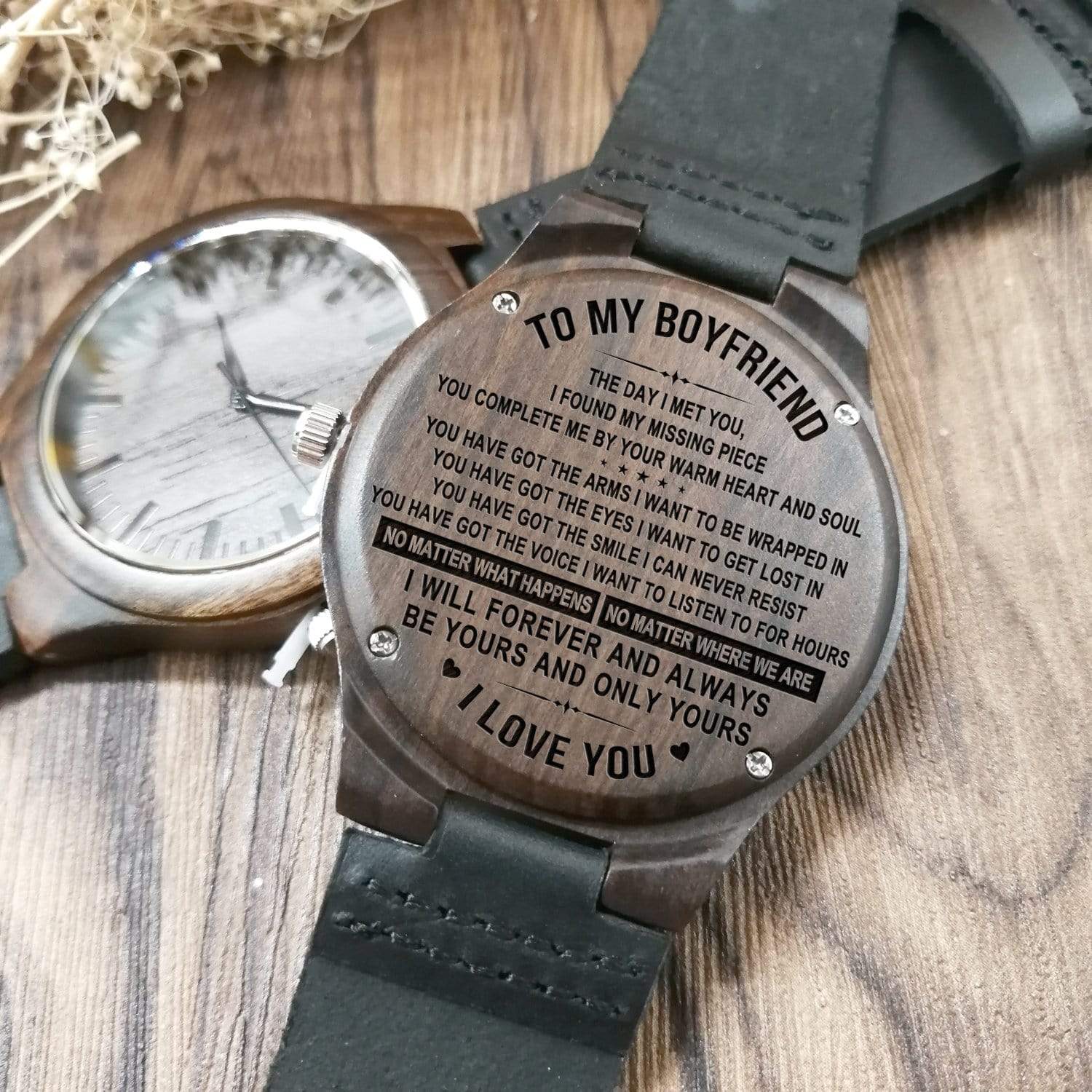 engraved wooden watches for boyfriend