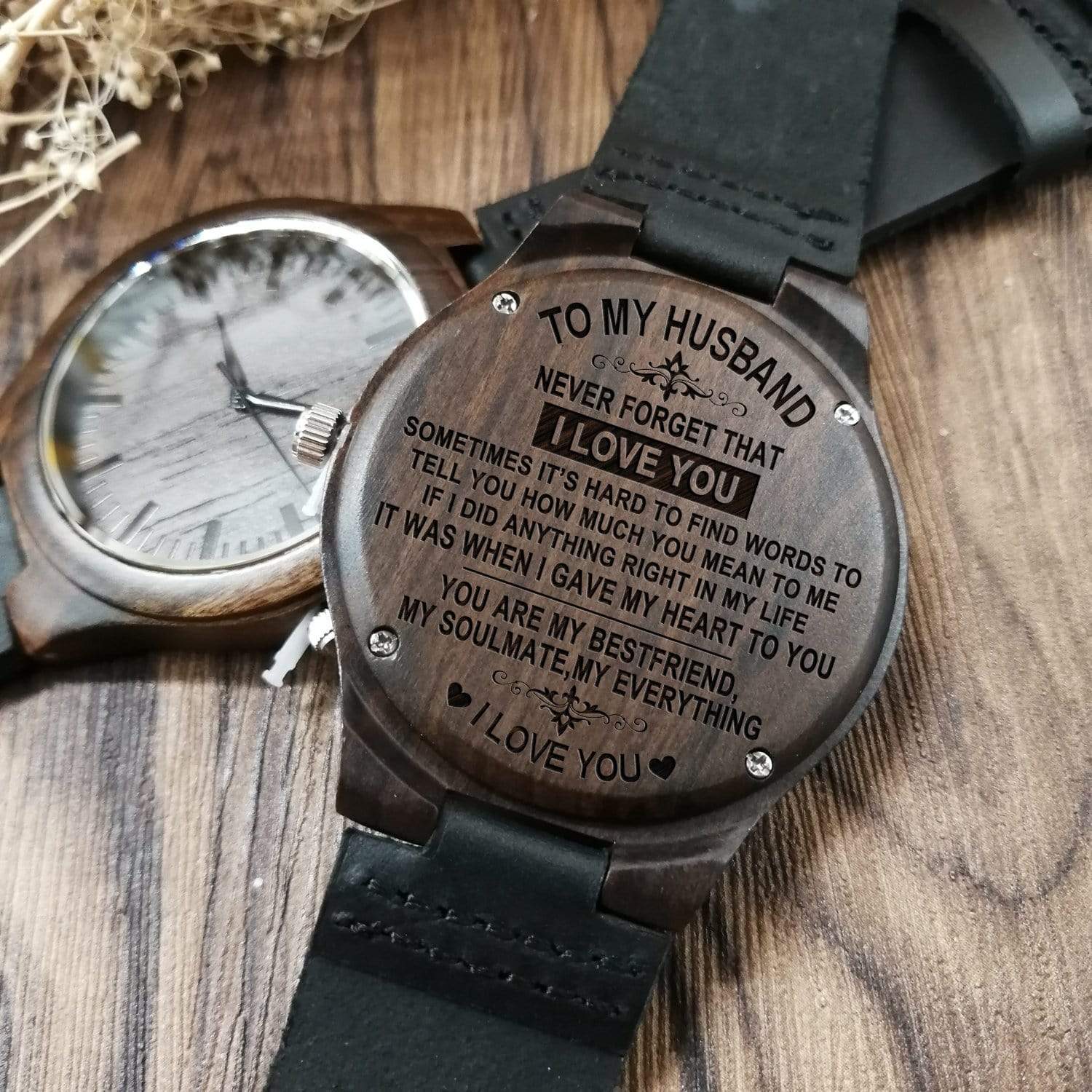 husband wooden watch