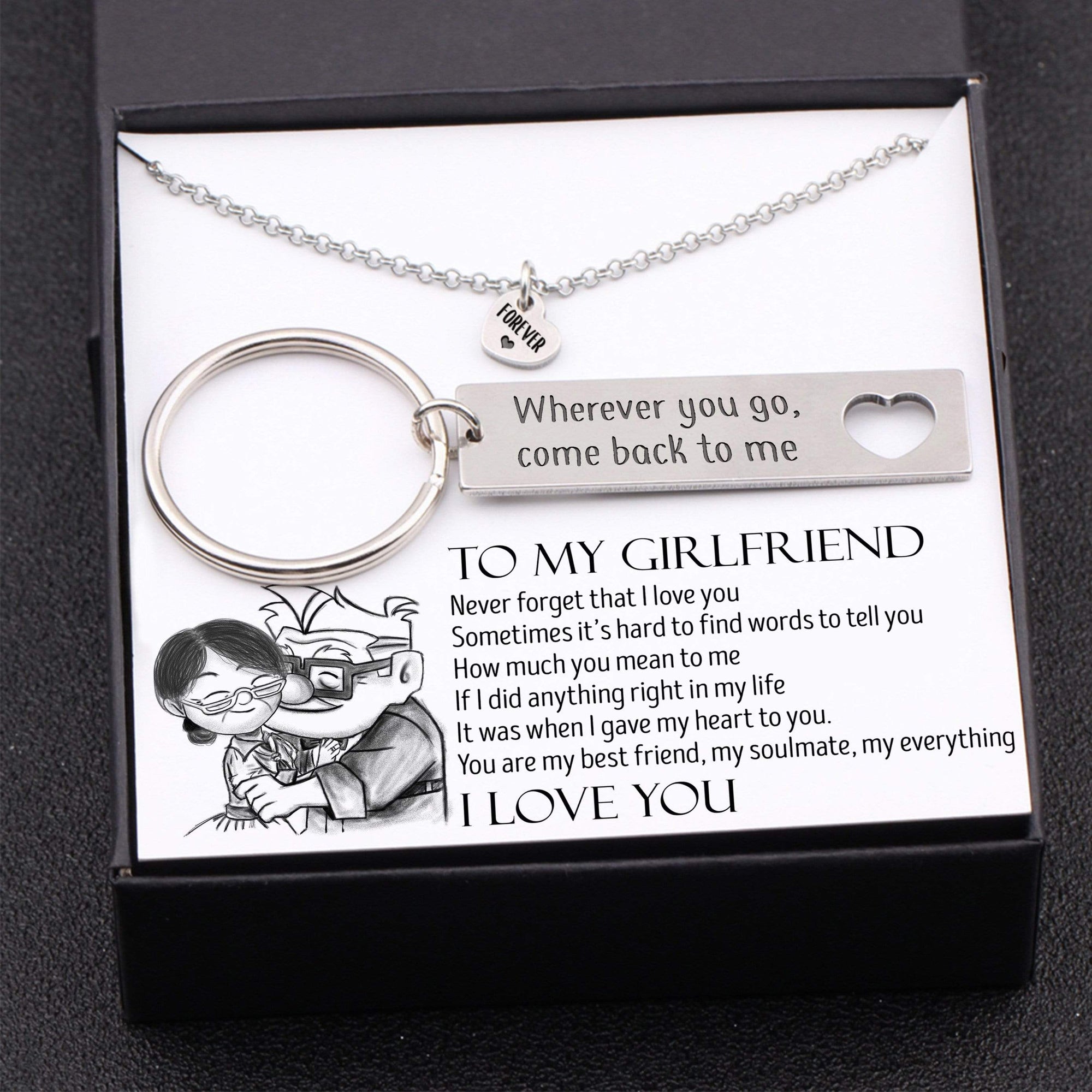 Heart Necklace \u0026 Keychain Gift Set - To 