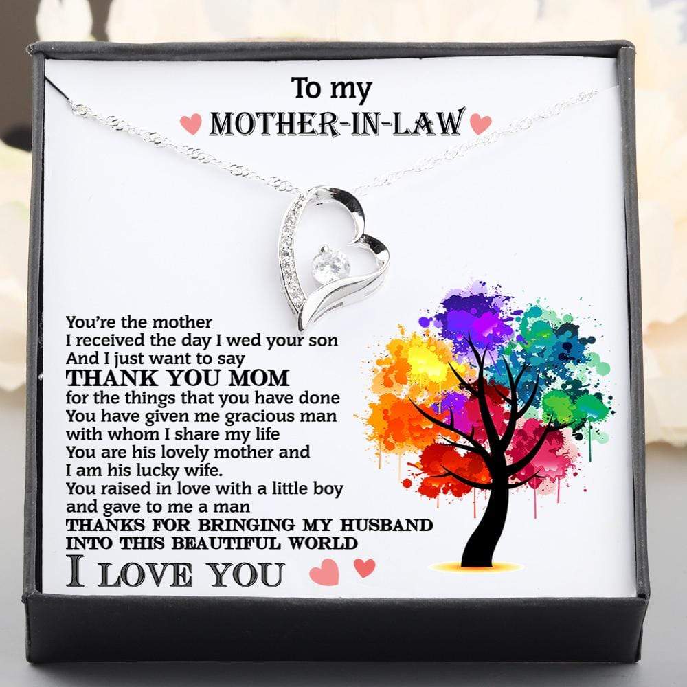 Heart Necklace - To My Mother-In-Law - Thanks For Bringing My Husband Into This World pic