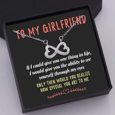 to my girlfriend infinity heart necklace