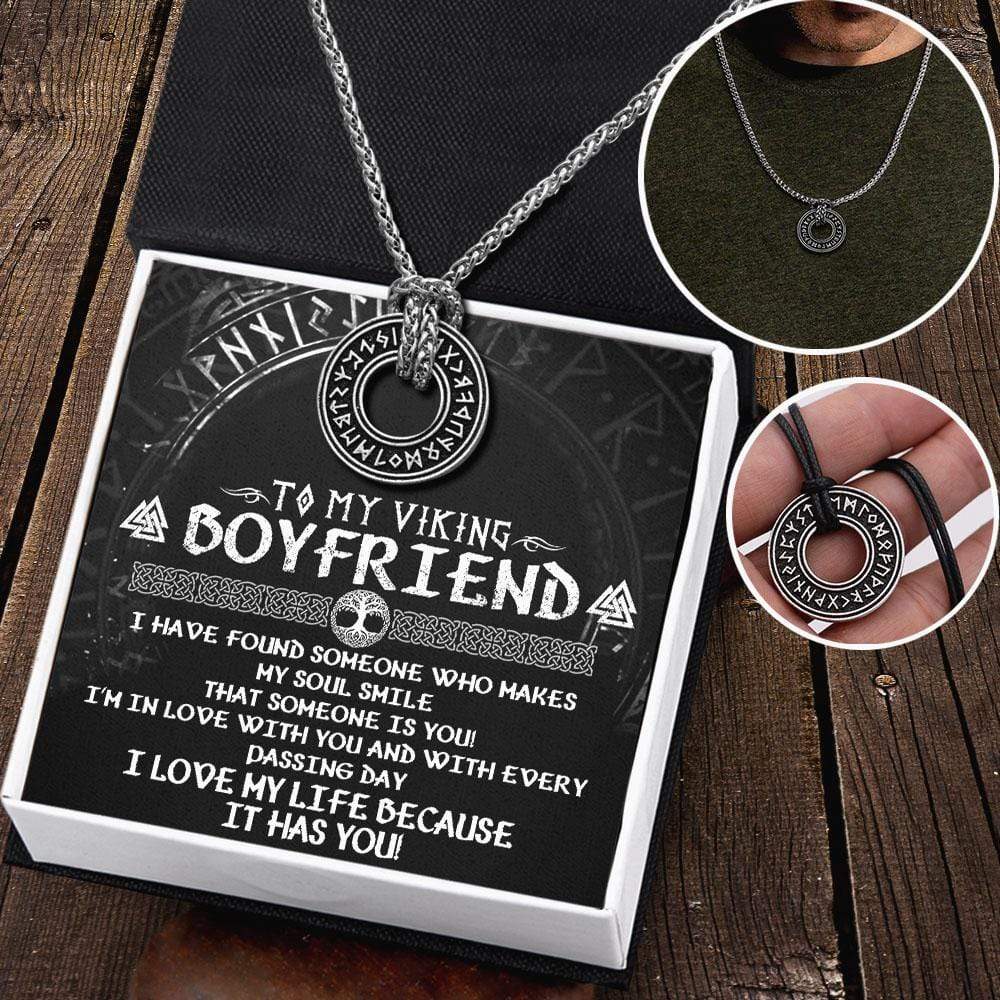 Viking Rune Necklace To My Viking Boyfriend I M In Love With You Petlovegift