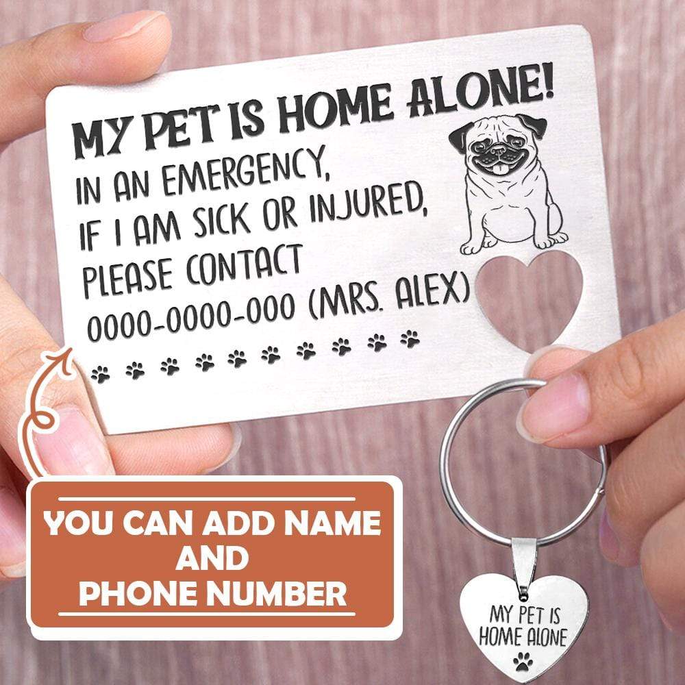 my pet is home alone wallet card