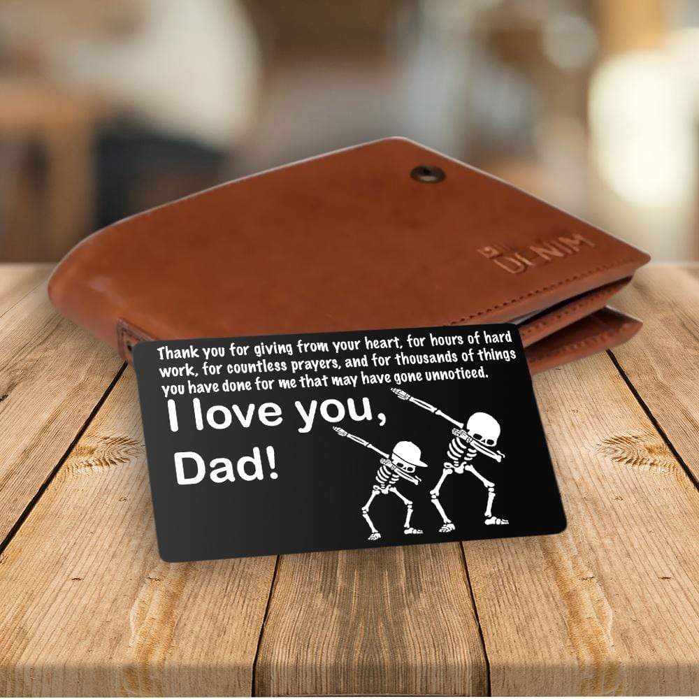 Wallet Card Skull Tattoo To My Dad I Love You Dad Gca Petlovegift