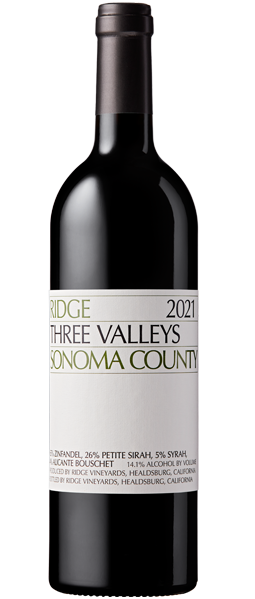 2021 Ridge Vineyards Zinfandel Three Valleys Sonoma County