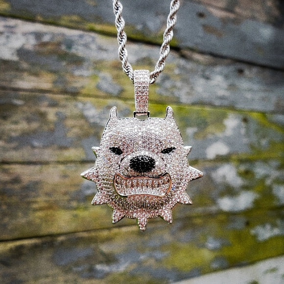 diamond pitbull pendant