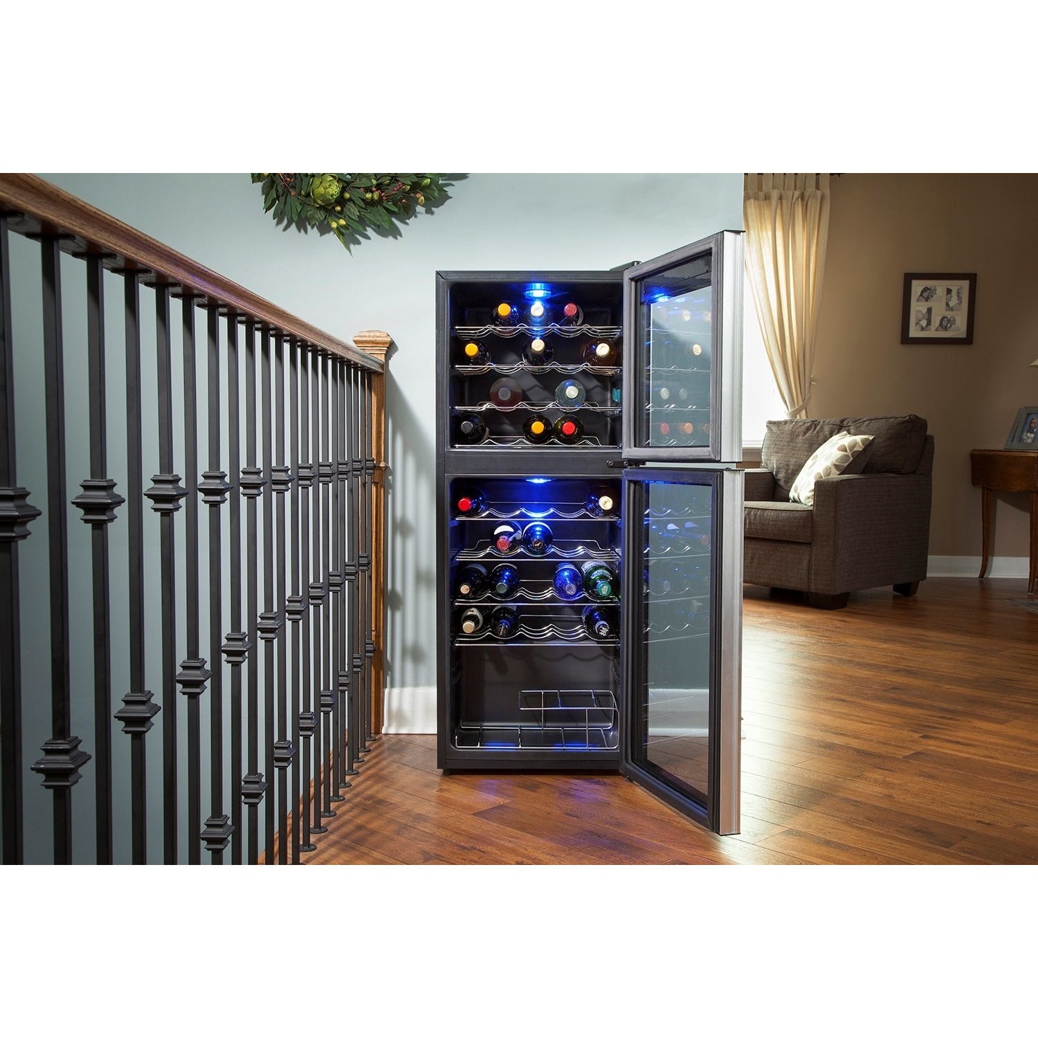 Free Shipping Koolatron 45 Bottle Dual Zone wine cooler WC45