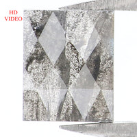 Natural Loose Square Salt And Pepper Diamond Black Grey Color 1.50 CT 6.85 MM Square Shape Rose Cut Diamond KDL1615
