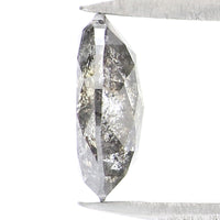 Natural Loose Oval Salt And Pepper Diamond Black Grey Color 0.78 CT 7.00 MM Oval Shape Rose Cut Diamond L2092