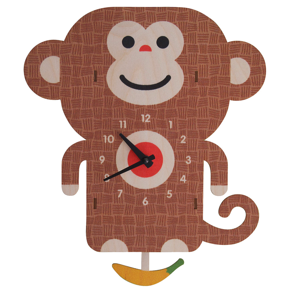 Monkey Pendulum Clock Nursery Kids Room Decor